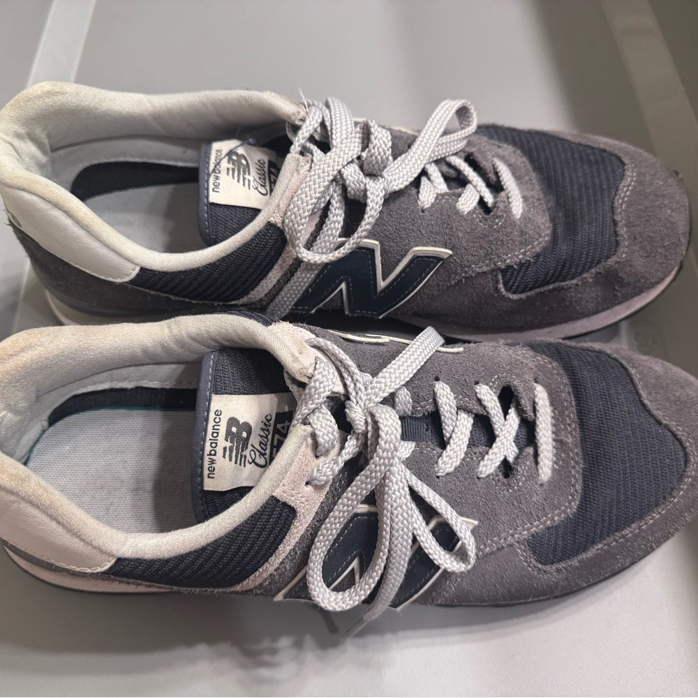 New Balance Charcoal and Cream Sneakers